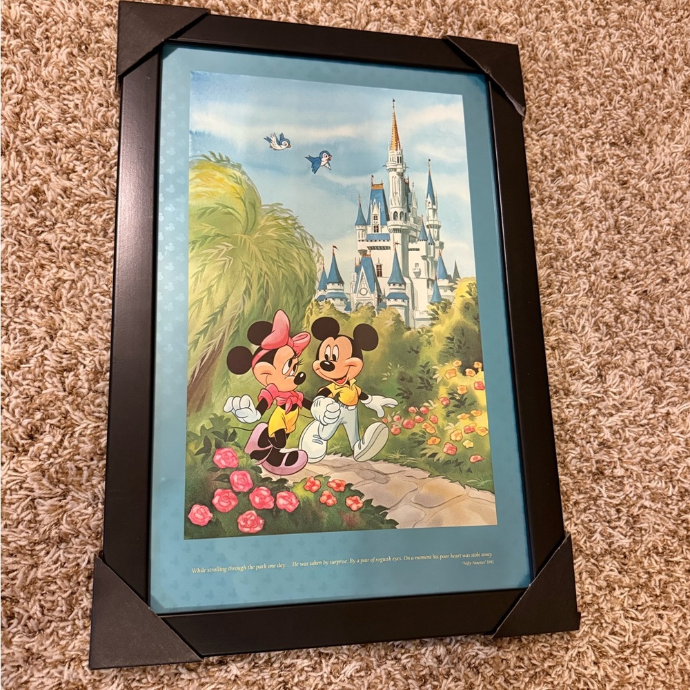 Vintage "Nifty Nineties" Mickey & Minnie Mouse Strolling Through the Park Poster